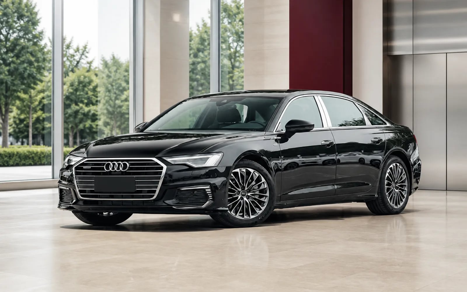 Audi A6L quattro 2026 в светлом автомобильном салоне