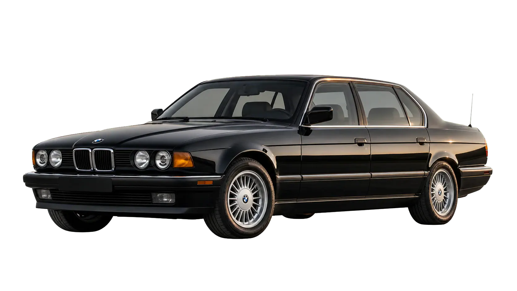 Чёрный BMW 750iL E32 из Японии
