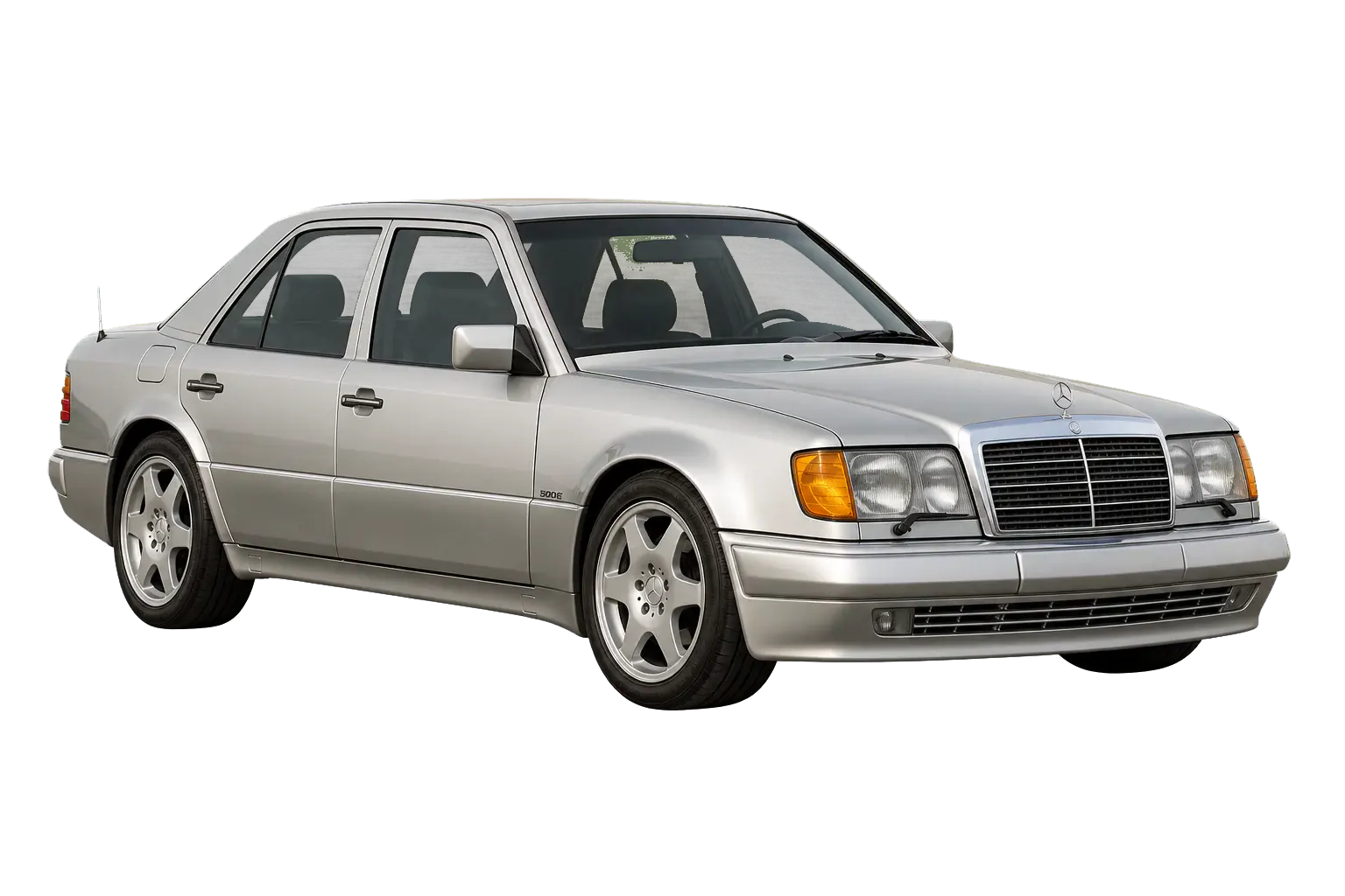 Серебристый Mercedes-Benz 500E W124 из Японии