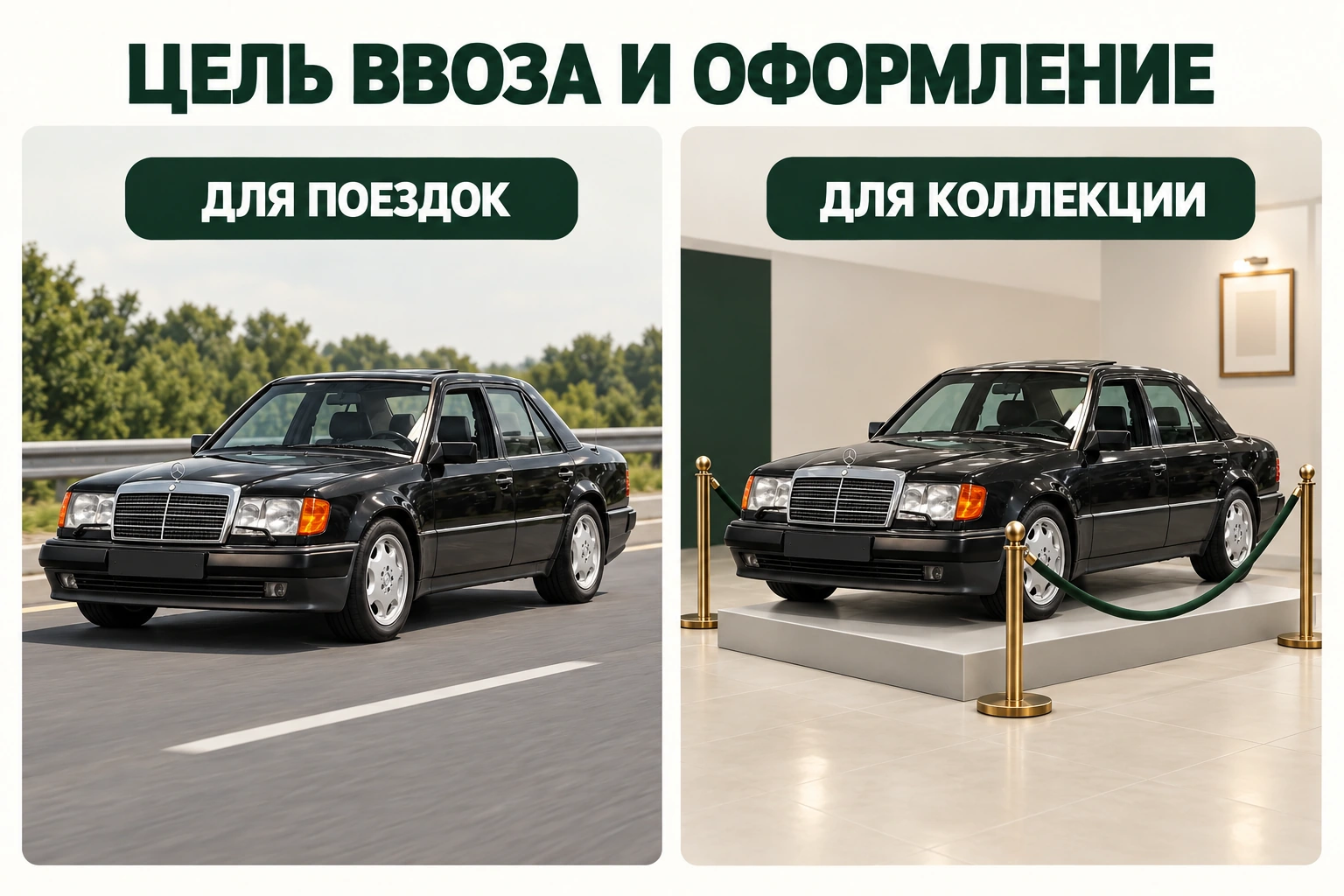 Цель покупки и правовое основание оформления согласуют до ввоза Цель ввоза: использование на дороге или коллекционный предмет