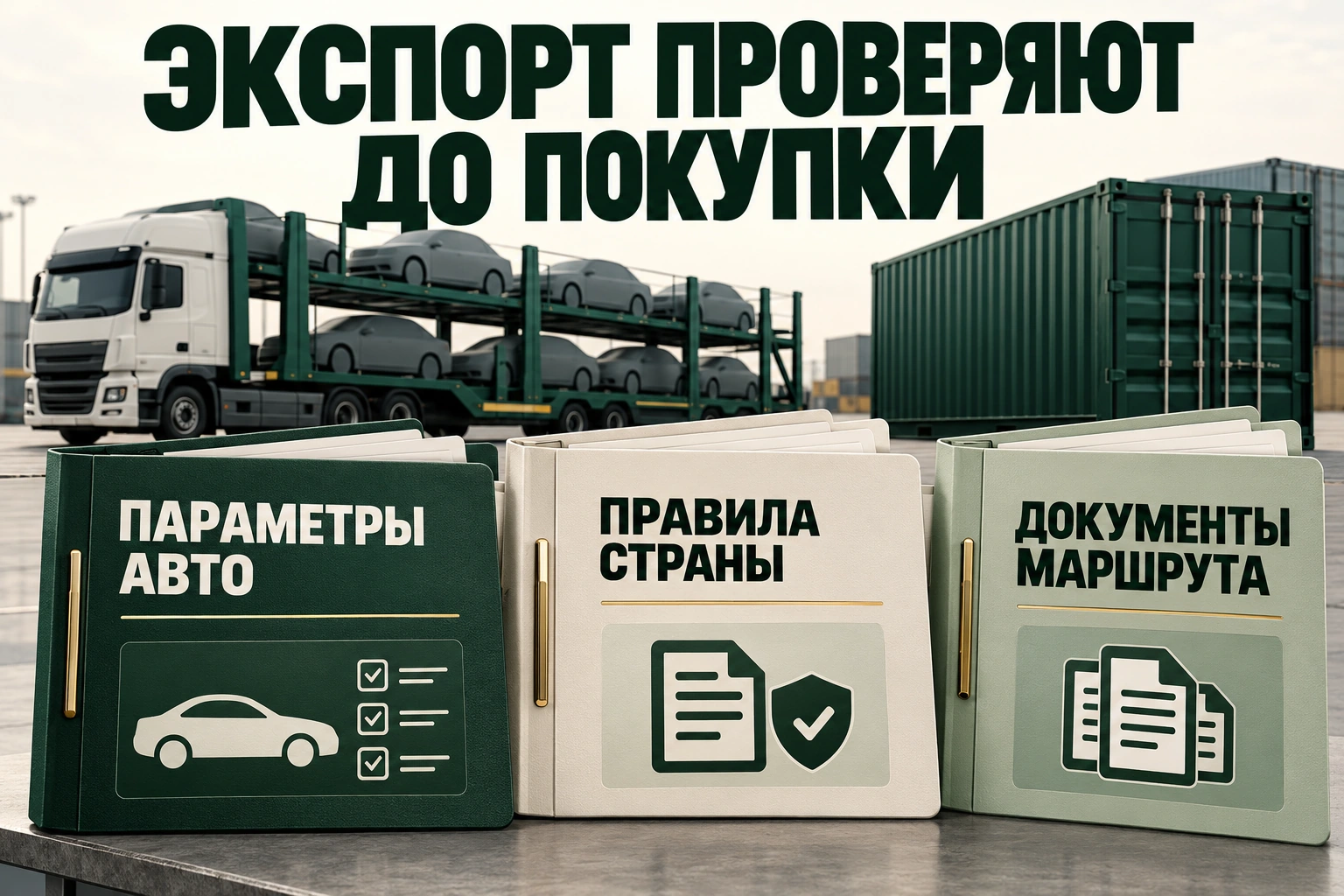 Допустимость вывоза из страны отправления проверяют отдельно Параметры автомобиля и правила экспорта проверяют до оплаты