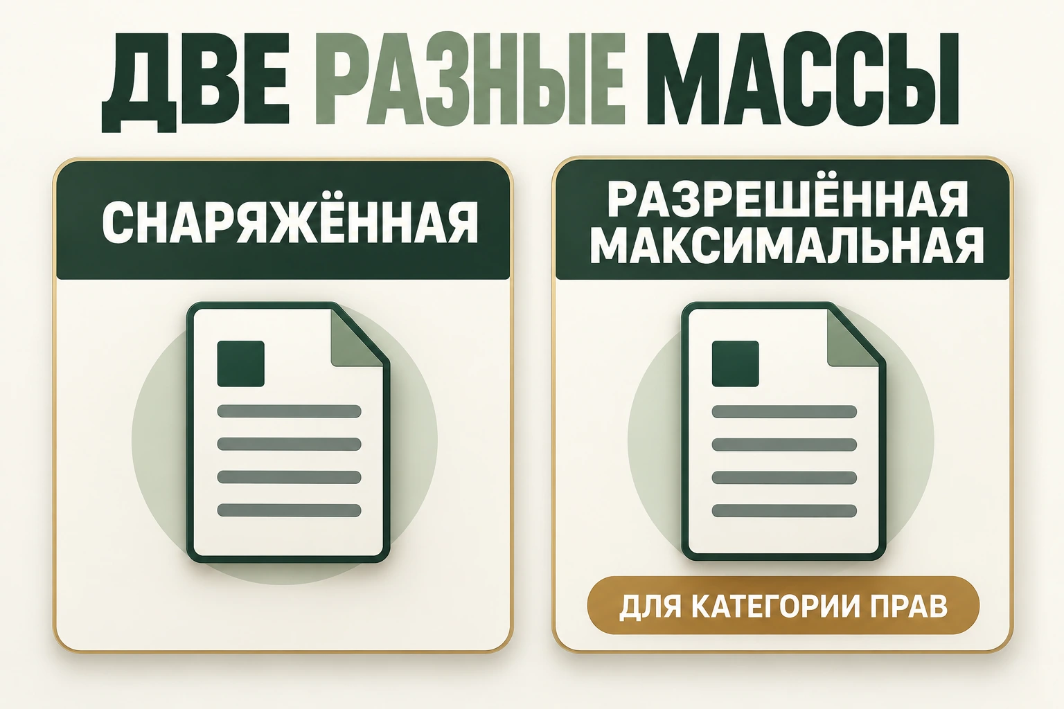 Для водительской категории используют сведения о разрешённой максимальной массе Снаряжённая и разрешённая максимальная масса: разные параметры