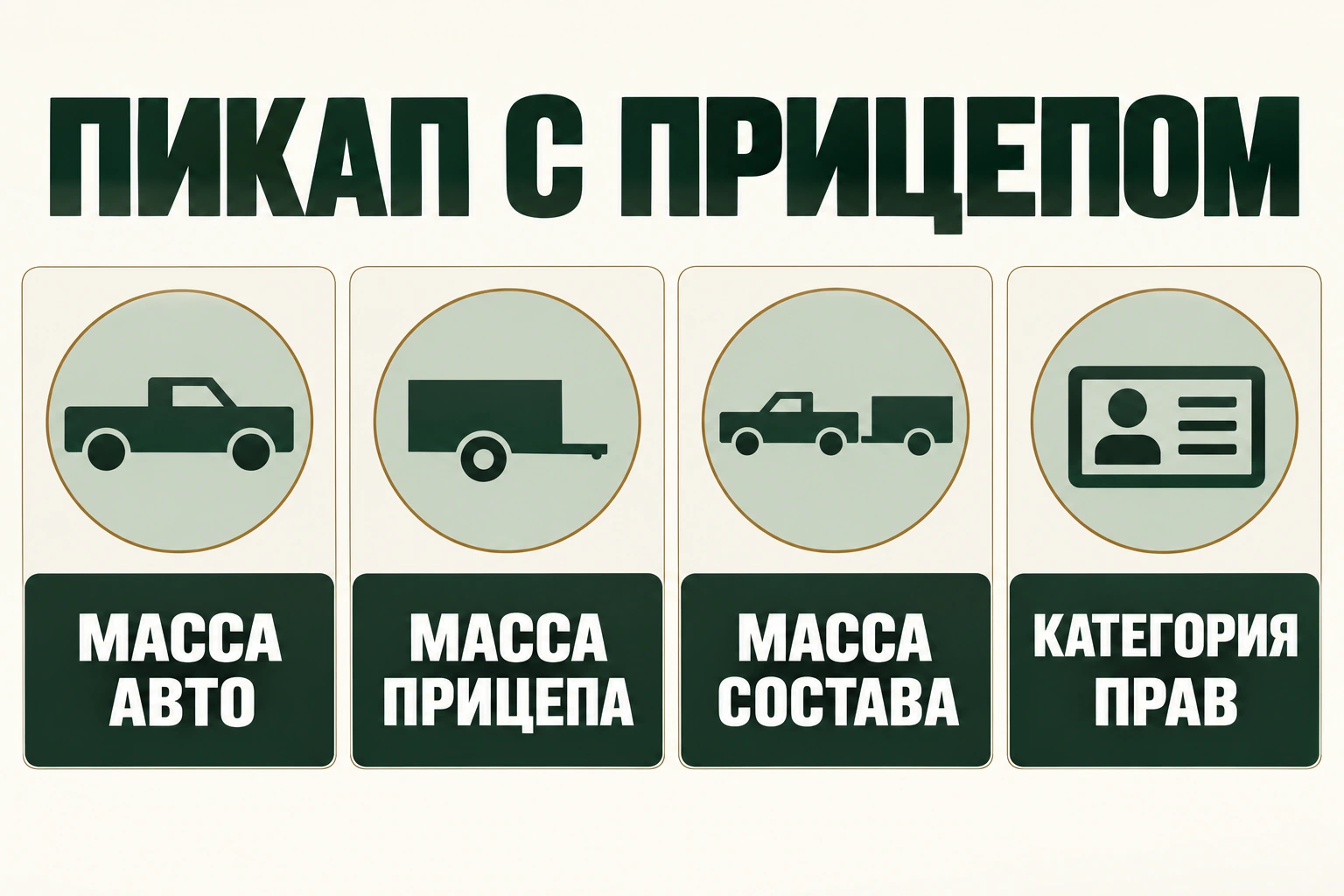 Для буксировки учитывают параметры автомобиля, прицепа и состава Документы на автомобиль, прицеп и состав сопоставляют с категорией прав