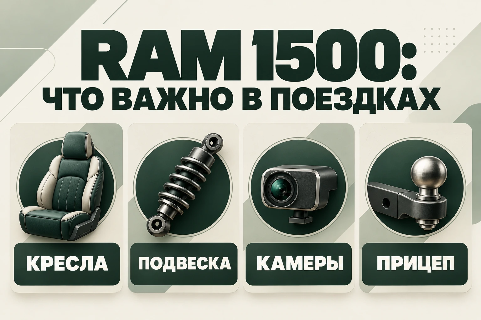 Ram 1500: что важно в поездках: кресла, подвеска, камеры, прицеп