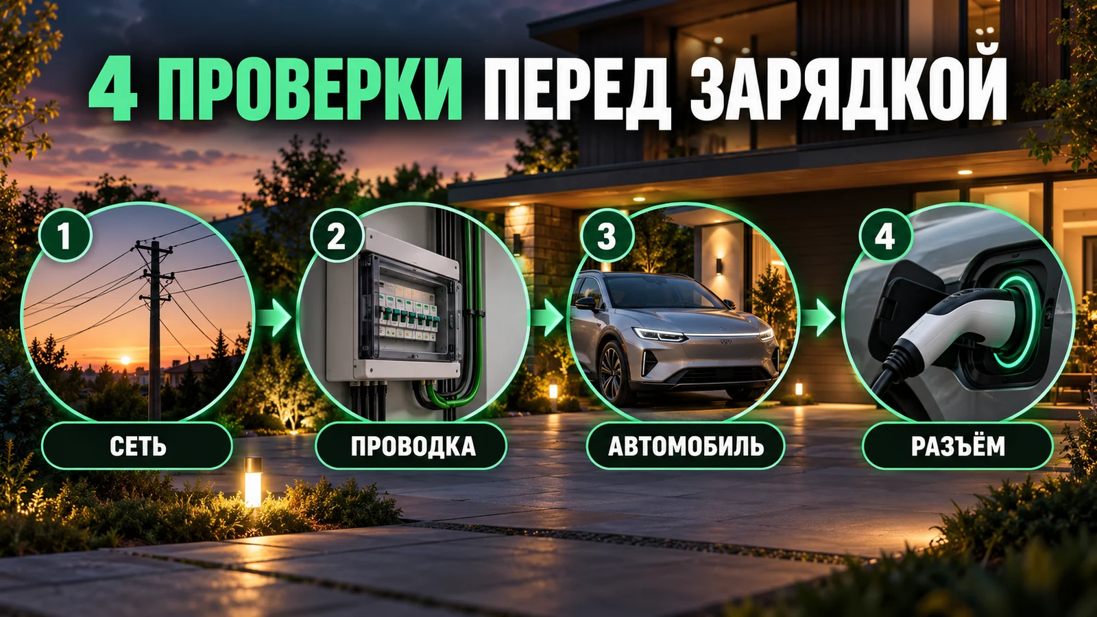 Дом, линия, автомобиль и разъём Четыре проверки перед покупкой домашней зарядной станции