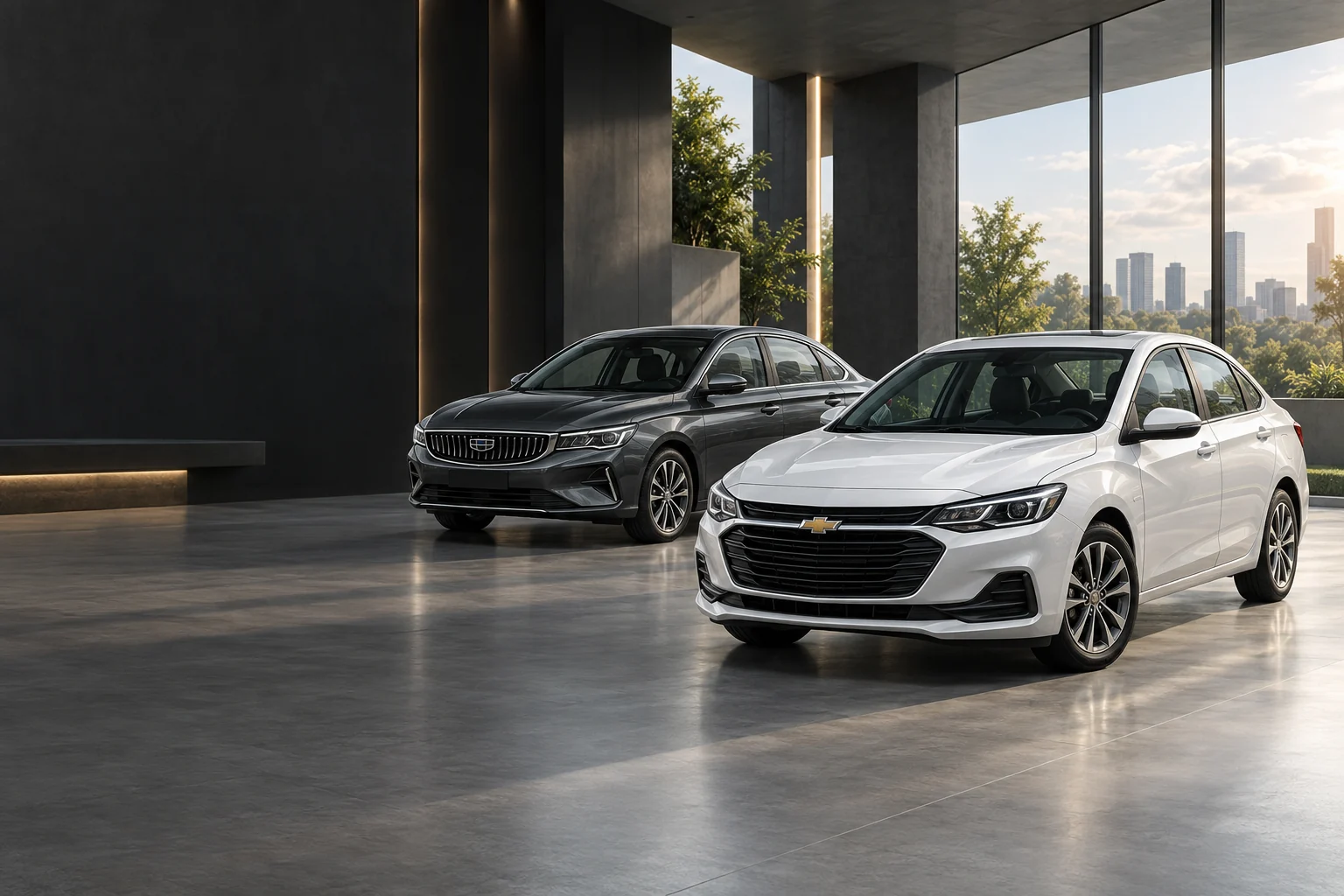 Chevrolet Monza и Geely Emgrand, иллюстрация доступных автомобилей из Китая