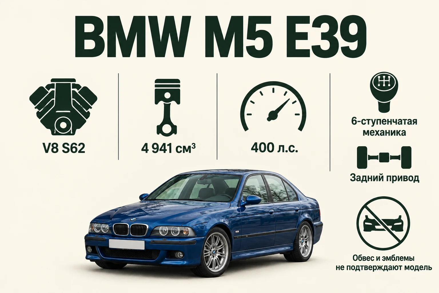 BMW M5 E39: заводские версии и техника